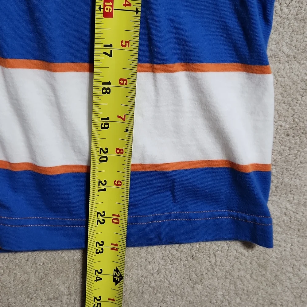 Old Navy Boys Button Down Short Sleeve Polo Shirt Blue White -  L(10-12)